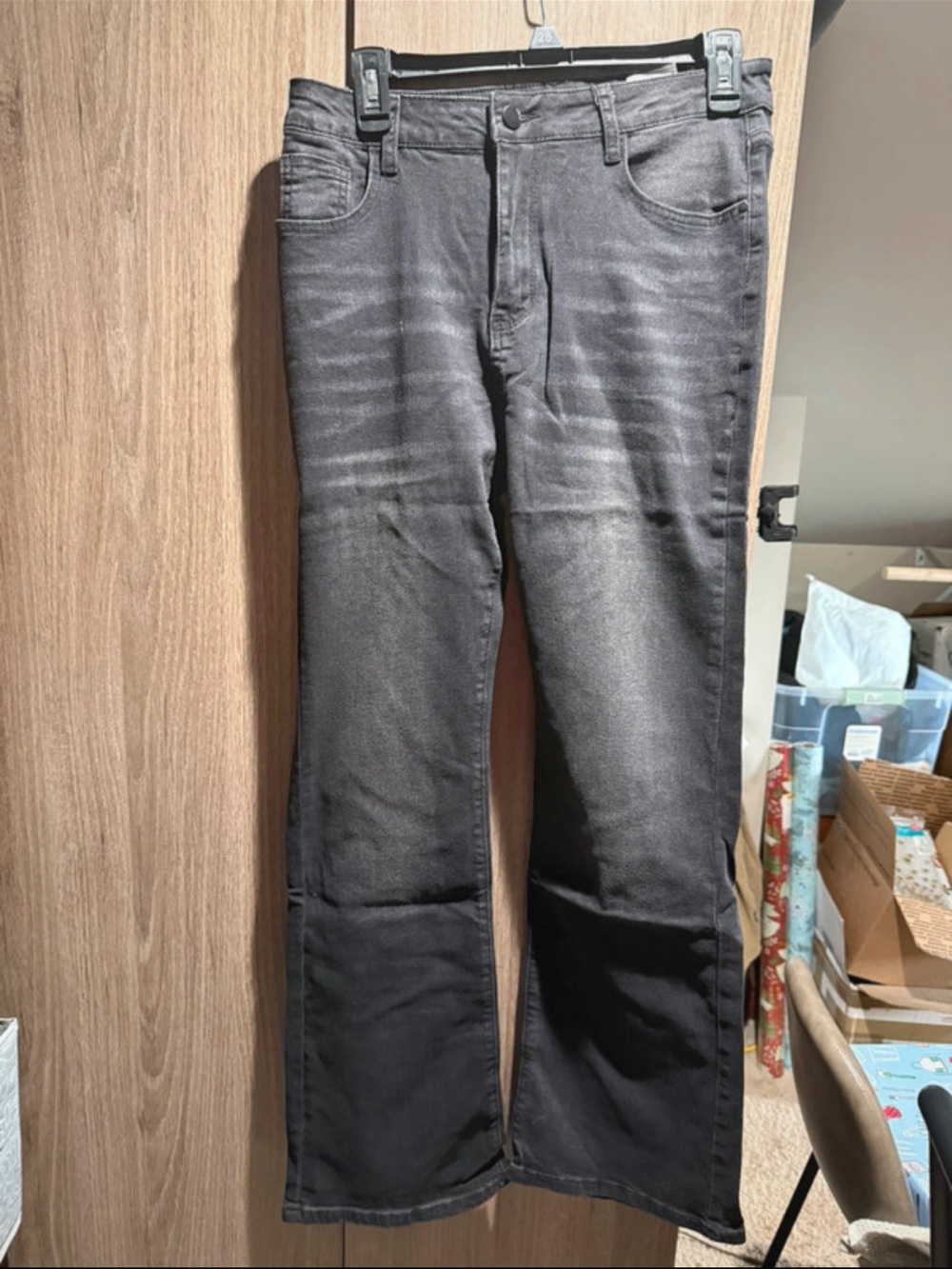 Women’s Black Washed Straight-Leg Jeans